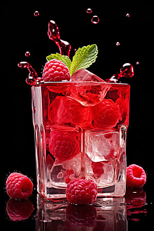 树莓甜蜜美食摄影图