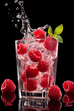 树莓食品美味摄影图