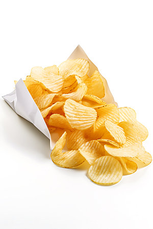 薯片高热量食物高清摄影图