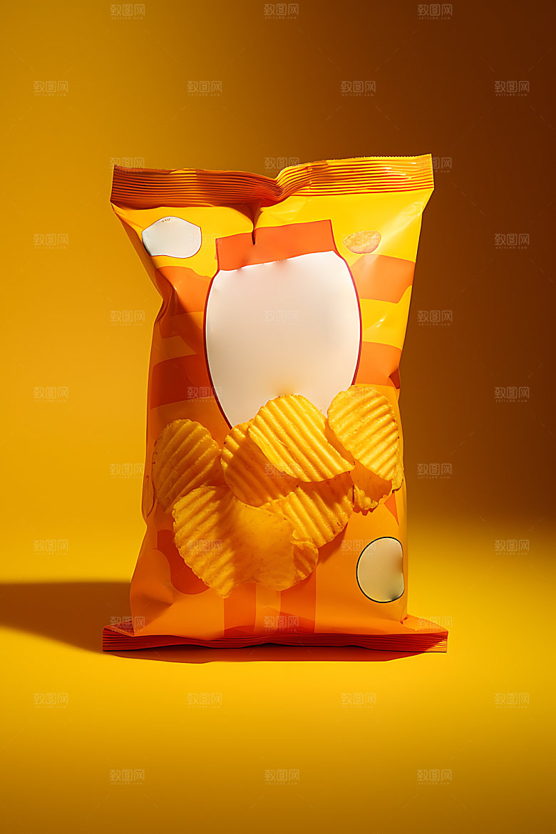 薯片美食零食摄影图