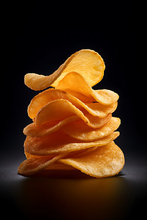 薯片食品高热量食物摄影图