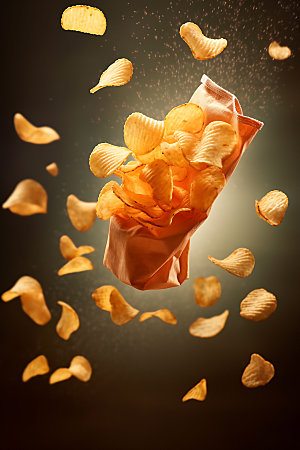 薯片高清食品摄影图