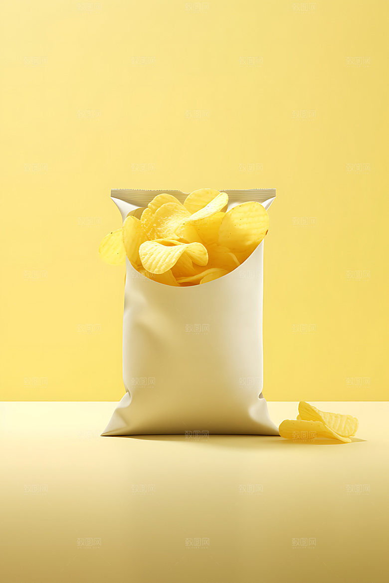 薯片零食高热量食物摄影图