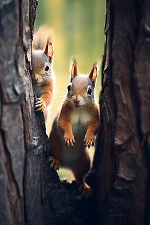 松鼠可爱自然摄影图