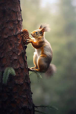 松鼠可爱野生动物摄影图