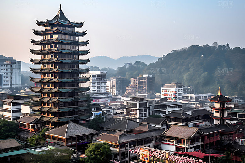 苏州寒山寺寺庙旅游摄影图