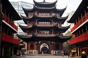 苏州寒山寺传统文化地标摄影图
