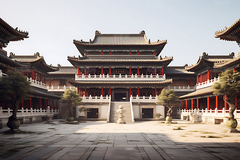 苏州寒山寺古迹传统建筑摄影图