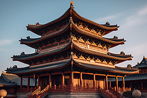 苏州寒山寺传统建筑古迹摄影图