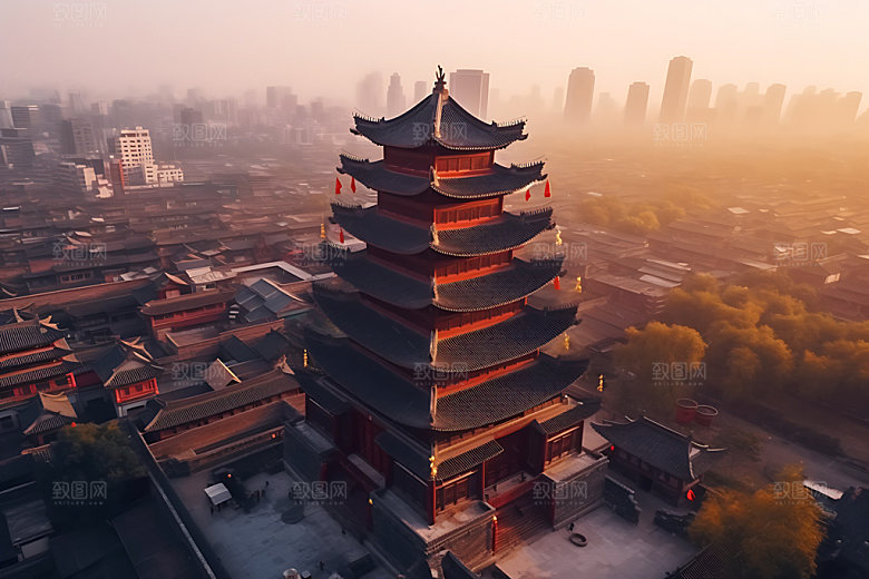苏州寒山寺地标佛教摄影图
