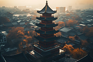苏州寒山寺寺庙旅游摄影图