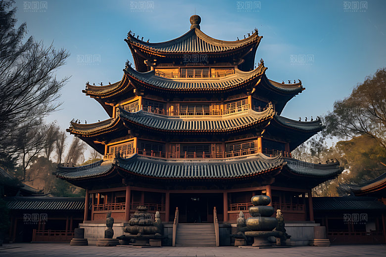 苏州寒山寺旅游古迹摄影图