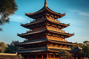 苏州寒山寺传统建筑旅游摄影图