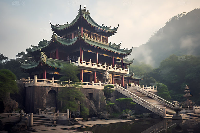 苏州寒山寺佛教旅游摄影图