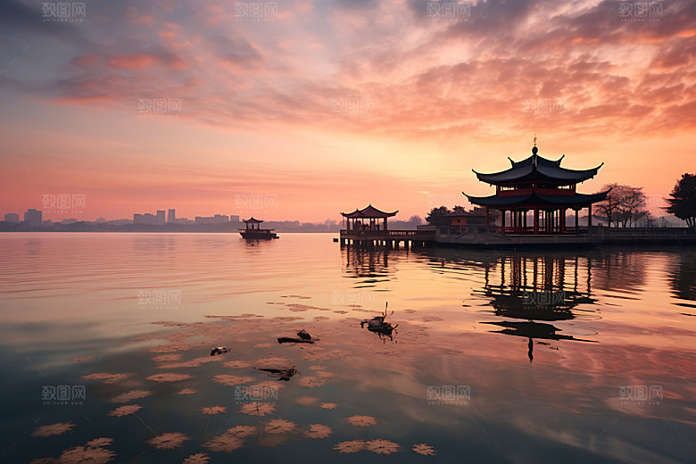 苏州阳澄湖风光水乡摄影图