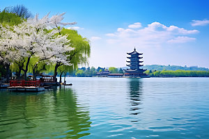 苏州阳澄湖风光自然摄影图