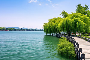 苏州阳澄湖湖景自然摄影图