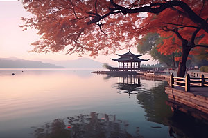 苏州阳澄湖水乡自然摄影图