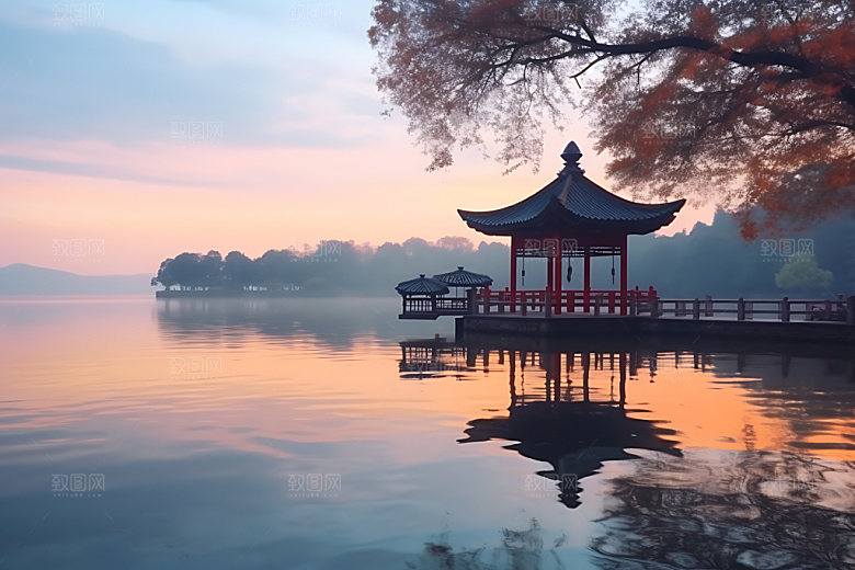 苏州阳澄湖水乡风光摄影图