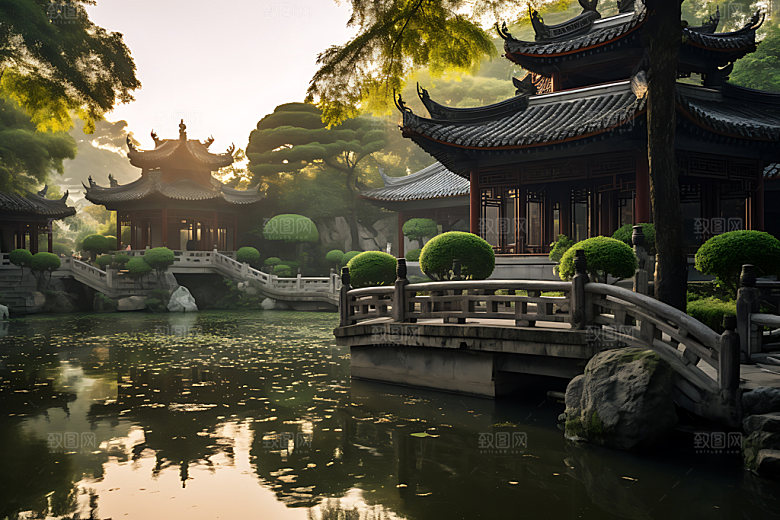 苏州园林风光旅游摄影图