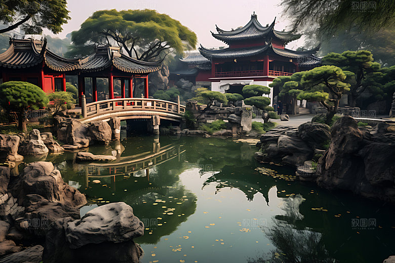苏州园林旅游风光摄影图
