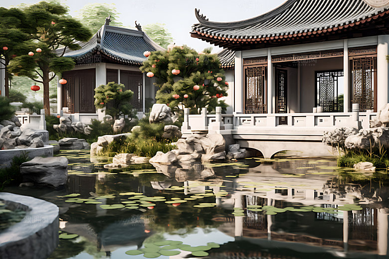 苏州园林风光旅游摄影图