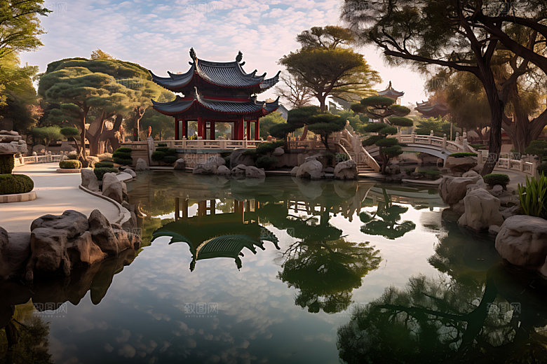 苏州园林旅游古建筑摄影图