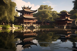 苏州园林风光旅游摄影图