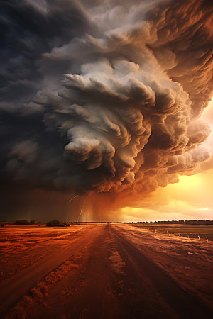龙卷风极端天气自然灾害摄影图