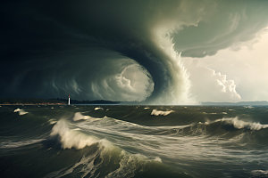 龙卷风自然灾害风暴摄影图