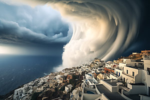 龙卷风极端天气飓风摄影图