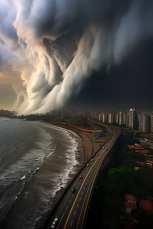 龙卷风极端天气风暴摄影图