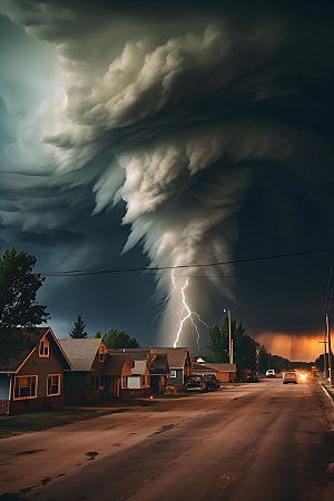 龙卷风热带气旋极端天气摄影图