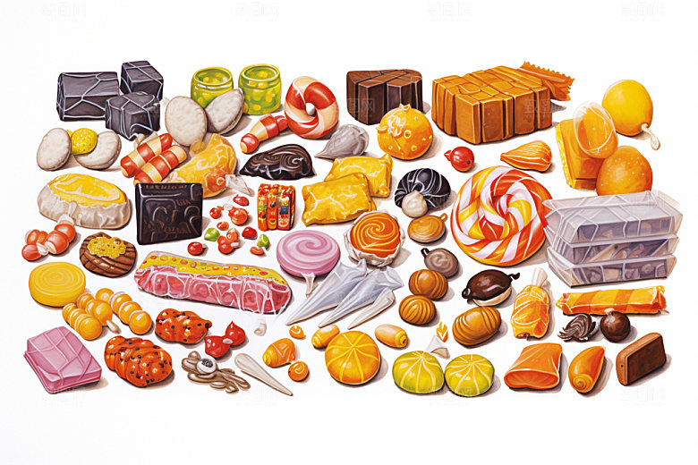 万圣节元素形象糖果插画