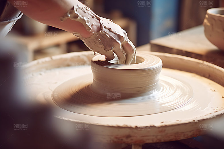 陶瓷制作陶艺陶瓷制作摄影图