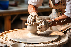 陶瓷制作匠人陶瓷制作摄影图