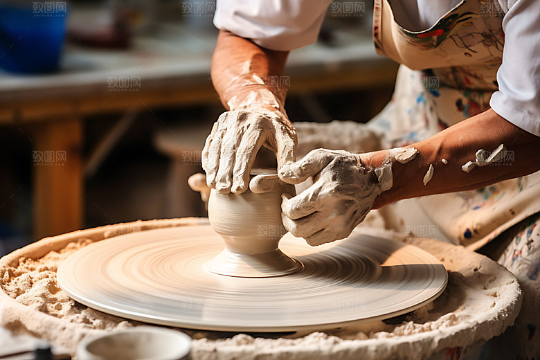陶瓷制作匠人陶瓷制作摄影图