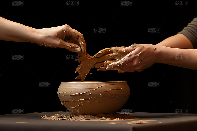 陶瓷制作匠人陶瓷制作摄影图