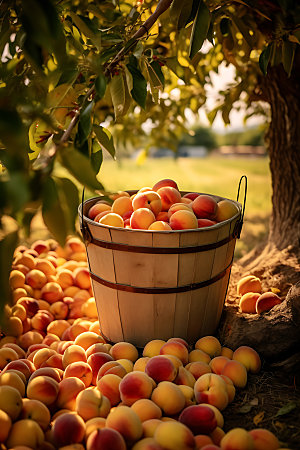 桃子果园种植园高清摄影图