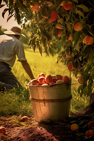 桃子果园自然农场摄影图