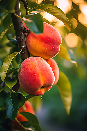 桃子果园桃子种植园摄影图
