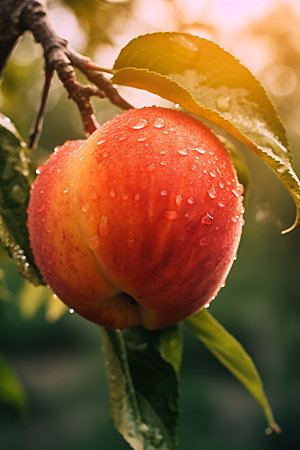 桃子果园高清种植园摄影图