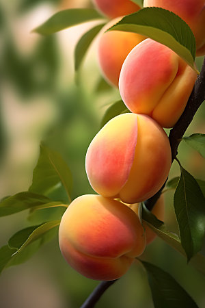 桃子果园自然水果摄影图