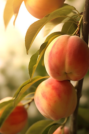 桃子果园自然农产品摄影图