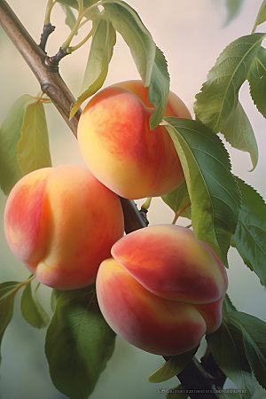 桃子果园农场水果摄影图