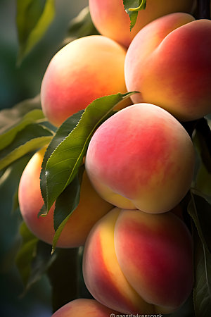 桃子果园高清水果摄影图