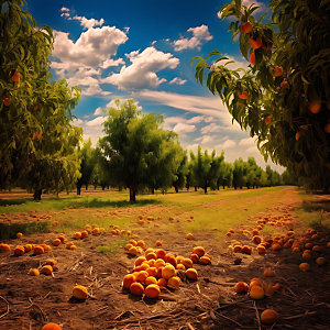 桃子果园桃子农产品摄影图