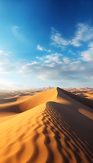 腾格里沙漠大漠风光摄影图