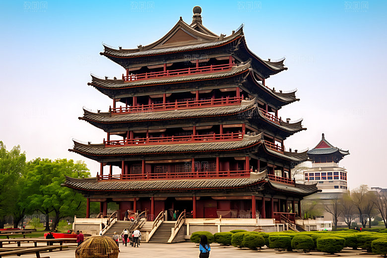 滕王阁江南名楼历史建筑摄影图