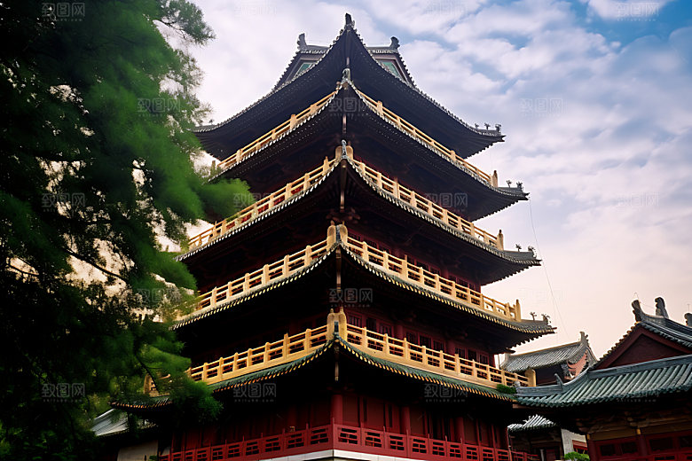 滕王阁风光古建筑摄影图
